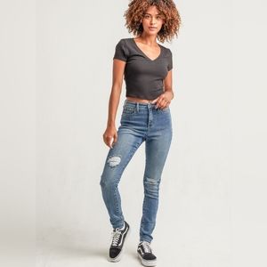 RSQ Curvy Womens High Rise Skinny Jeans Size 00/W23 Blue